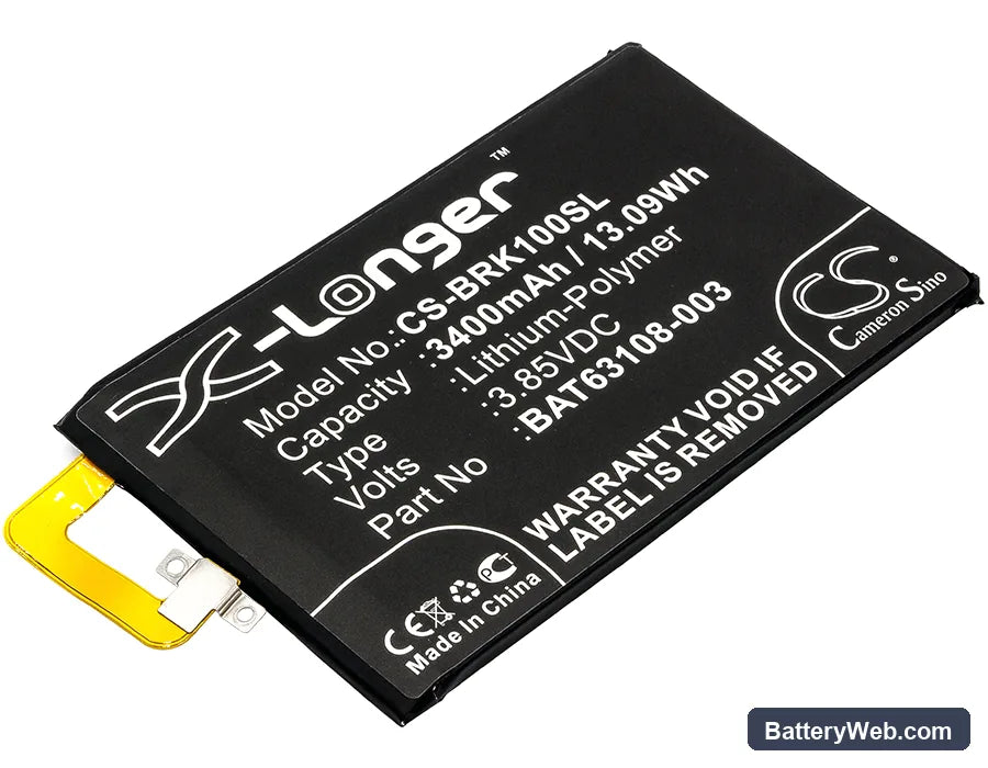 BlackBerry KEYone Replacement Battery, 3.85V, 3400mAh, Li-Polymer 1