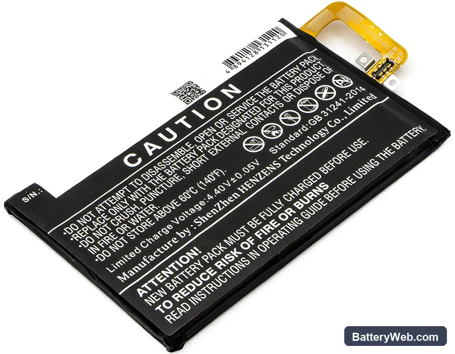 BlackBerry KEYone Replacement Battery, 3.85V, 3400mAh, Li-Polymer 3