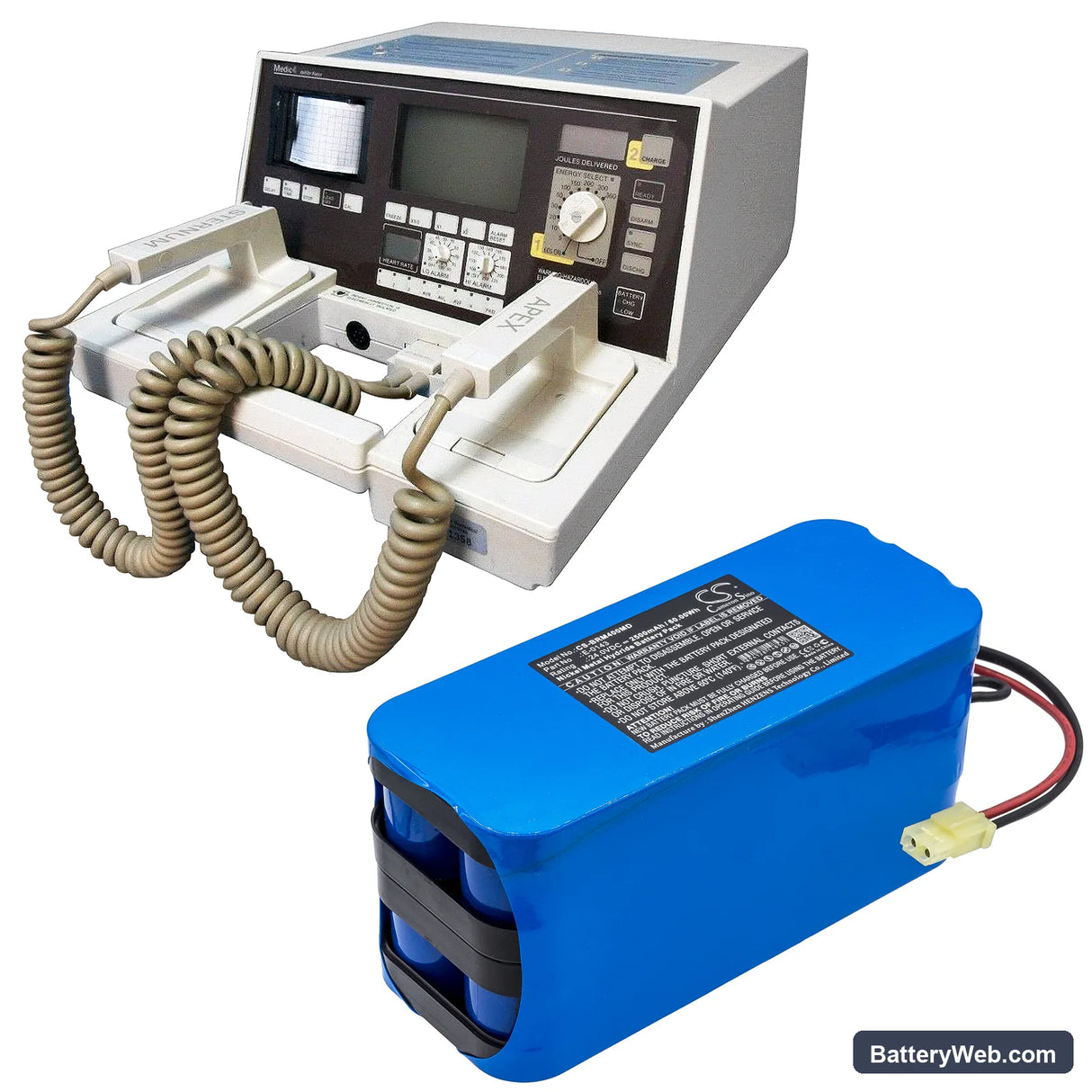 Burdick Medic 4 Defibrillator Replacement Battery, 24V, 2500mAh, Ni-MH 5