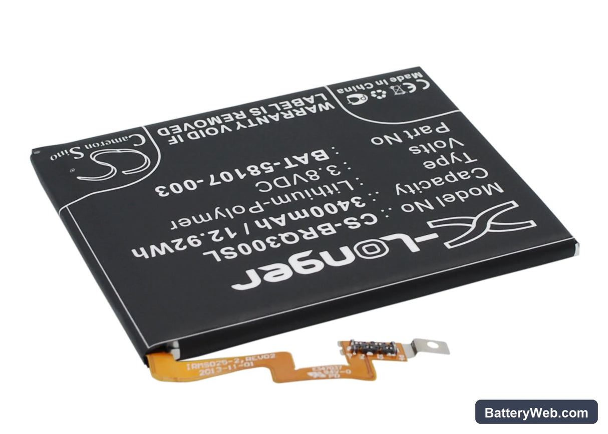 BlackBerry Q30 Replacement Battery, 3.8V, 3400mAh, Li-Polymer 2