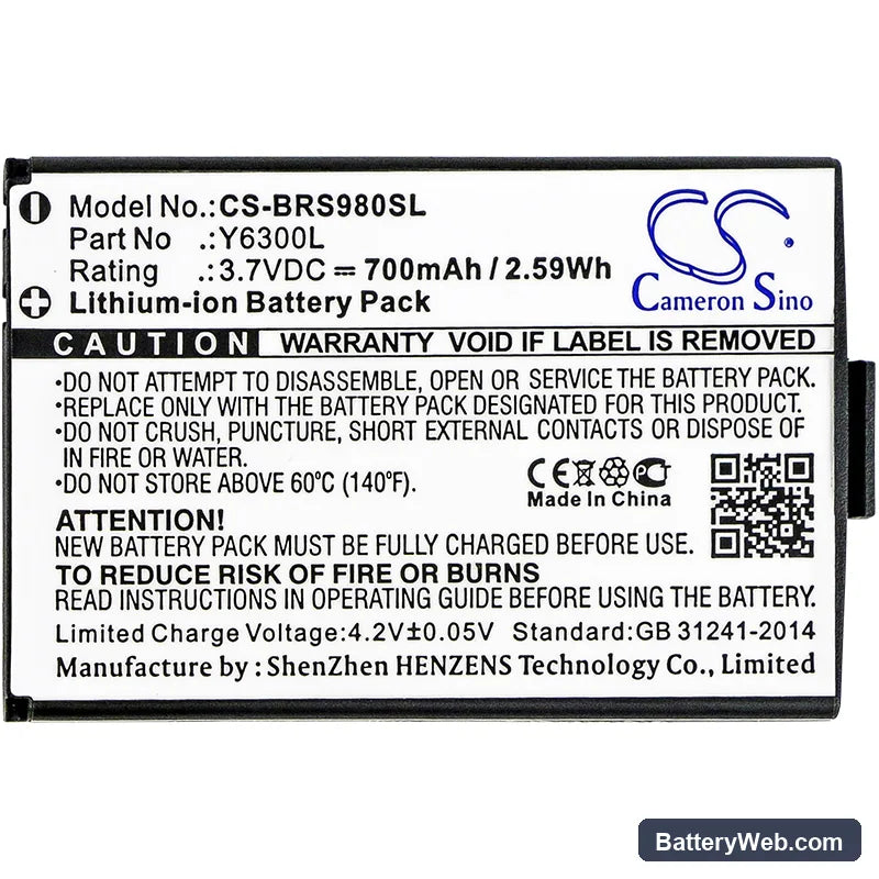Blinc G2 Replacement Battery, 3.7V, 700mAh, Li-ion 3