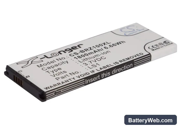 BlackBerry Z10 Replacement Battery, 3.7V, 1800mAh, Li-ion 1