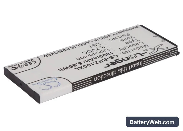 BlackBerry Z10 Replacement Battery, 3.7V, 1800mAh, Li-ion 2