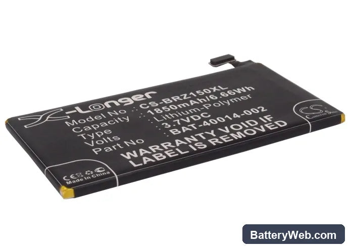 BlackBerry Z15 Replacement Battery, 3.7V, 1850mAh, Li-Polymer 1