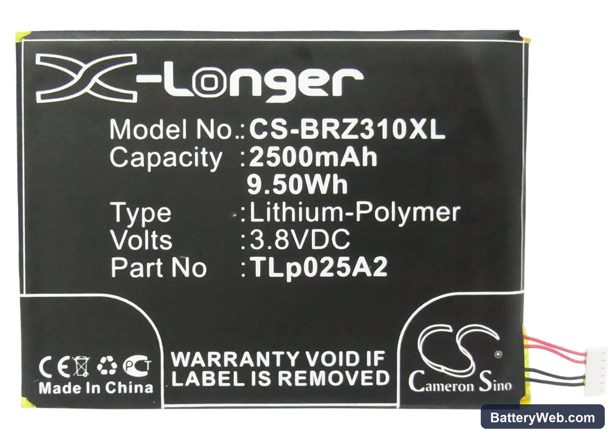 BlackBerry Z3 Replacement Battery, 3.8V, 2500mAh, Li-Polymer 5