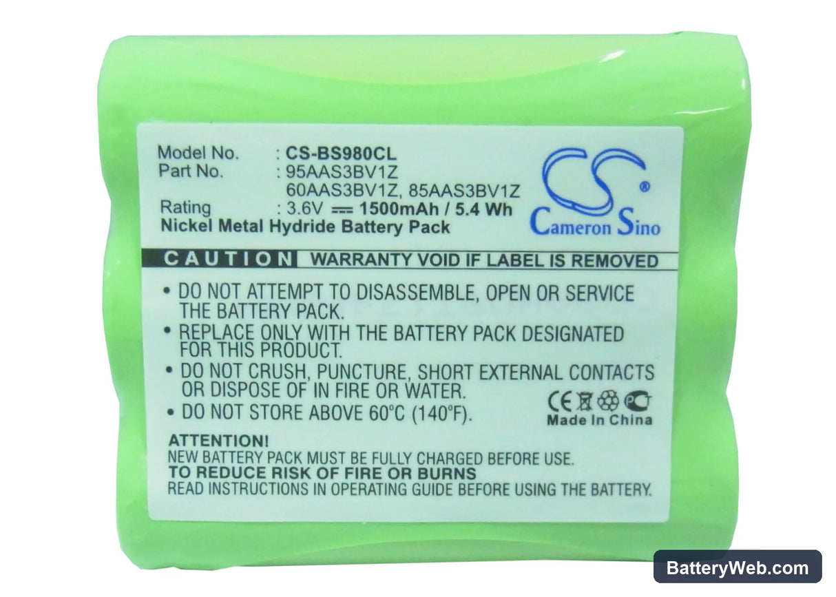 GP 60AAS3BV1Z Replacement Battery, 3.6V, 1500mAh, Ni-MH 5