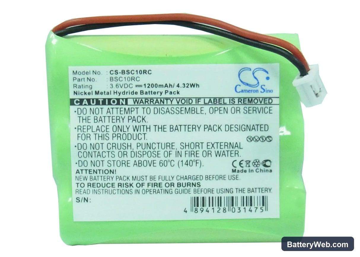 Kenwood Primo IS-C10 Replacement Battery, 3.6V, 1200mAh, Ni-MH 5