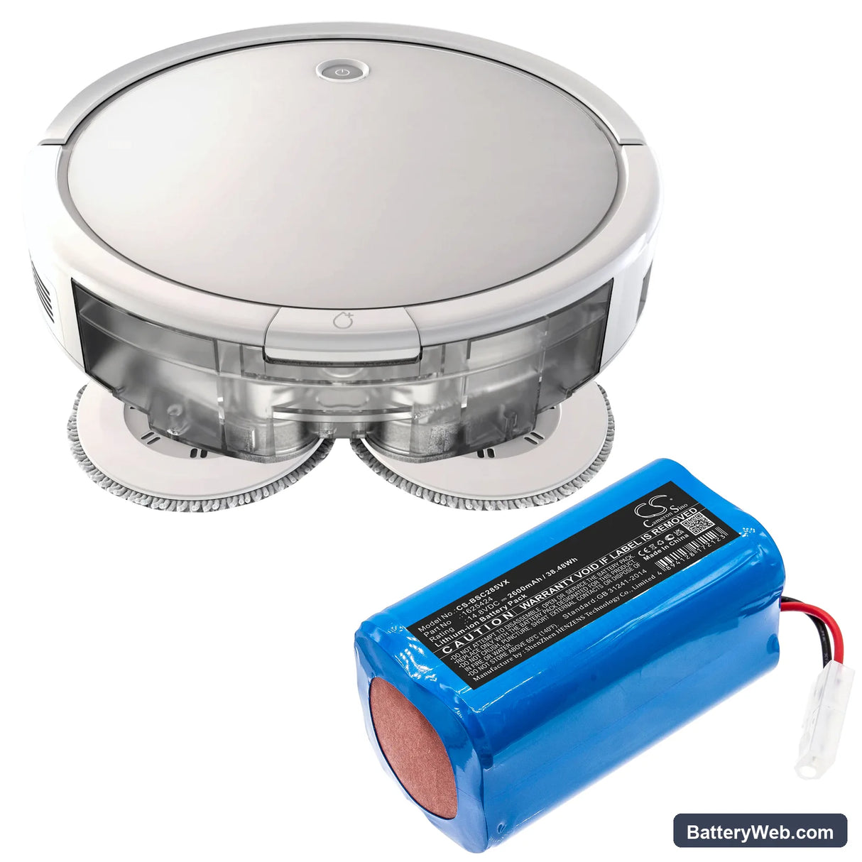 Bissell SpinWave Wet Replacement Battery, 14.8V, 2600mAh, Li-ion 6