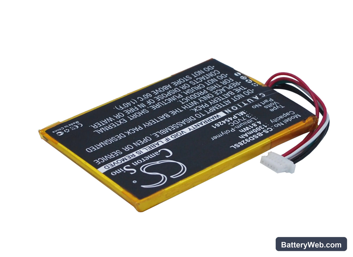 Bambook SD928+ Replacement Battery, 3.7V, 1300mAh, Li-Polymer 2