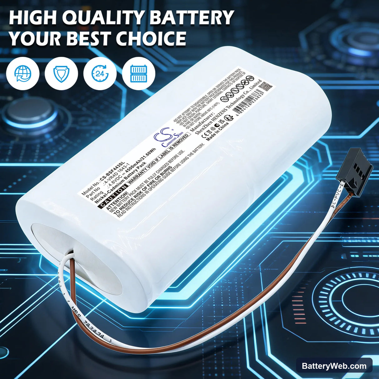 BOSCH 680 S Replacement Battery, 4.8V, 4500mAh, Ni-CD 7