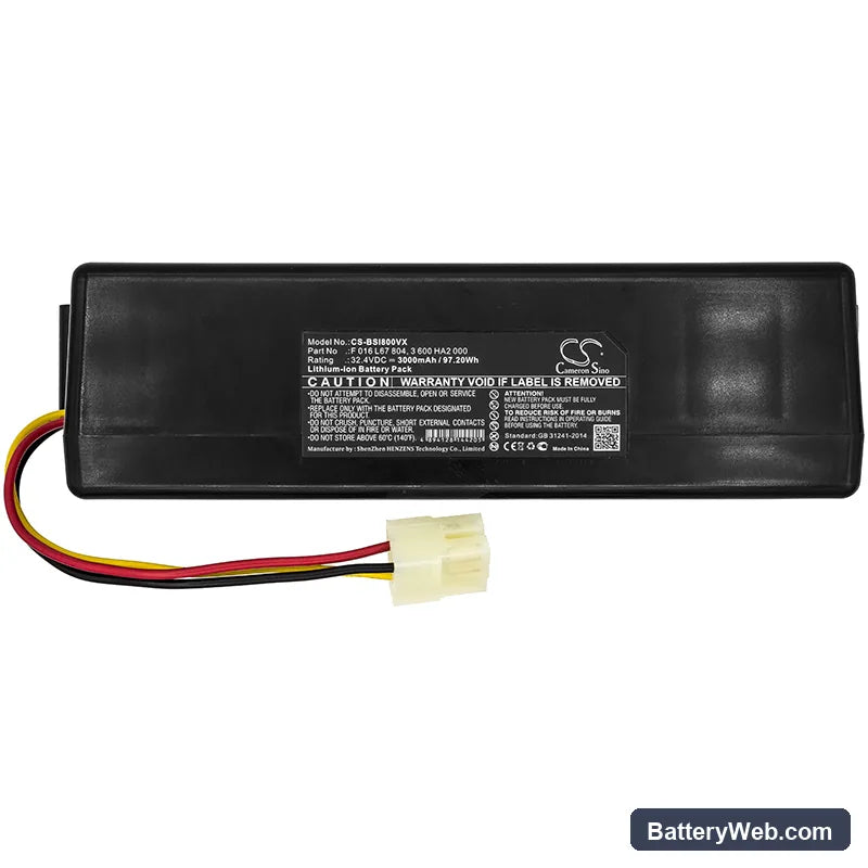 Bosch Indego 800 Replacement Battery, 32.4V, 3000mAh, Li-ion 3