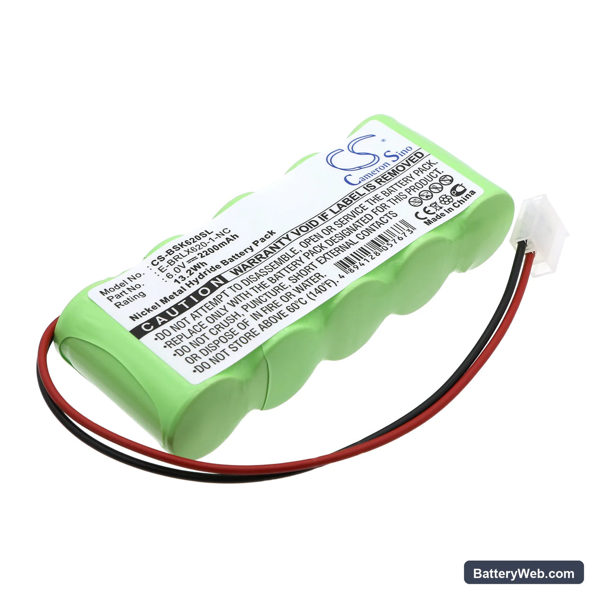 Somfy BD5000 Replacement Battery, 6V, 2200mAh, Ni-MH 1