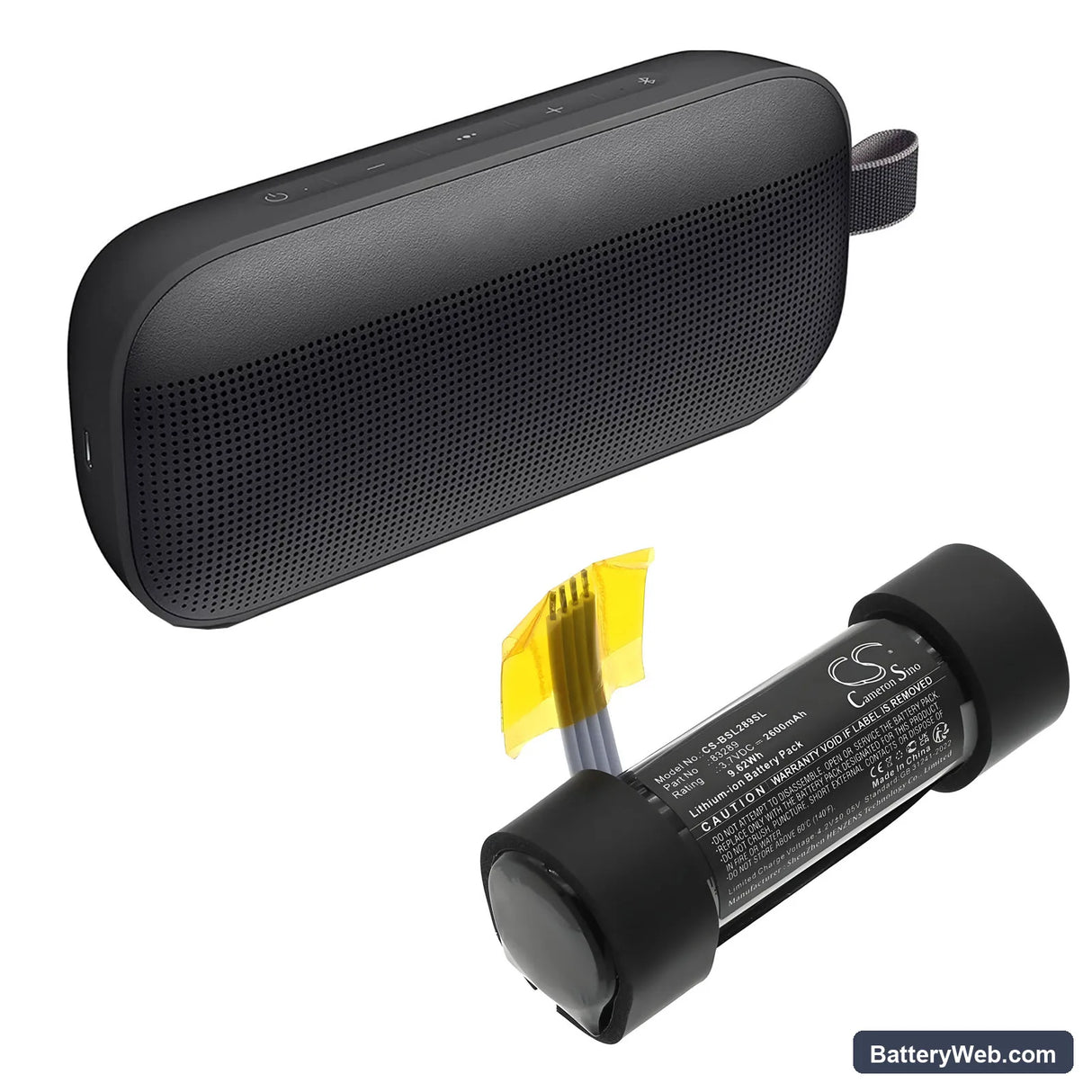 Bose SoundLink Flex Replacement Battery, 3.7V, 2600mAh, Li-ion 5