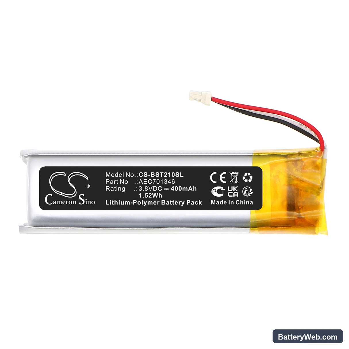 Beats Studio Buds Charging Case Replacement Battery, 3.8V, 400mAh, Li-Polymer 3