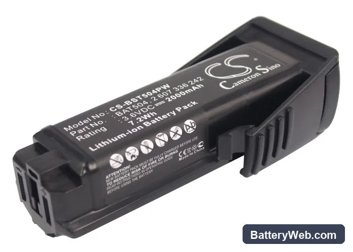 Bosch GSR Mx2Drive Replacement Battery, 3.6V, 2000mAh, Li-ion 1