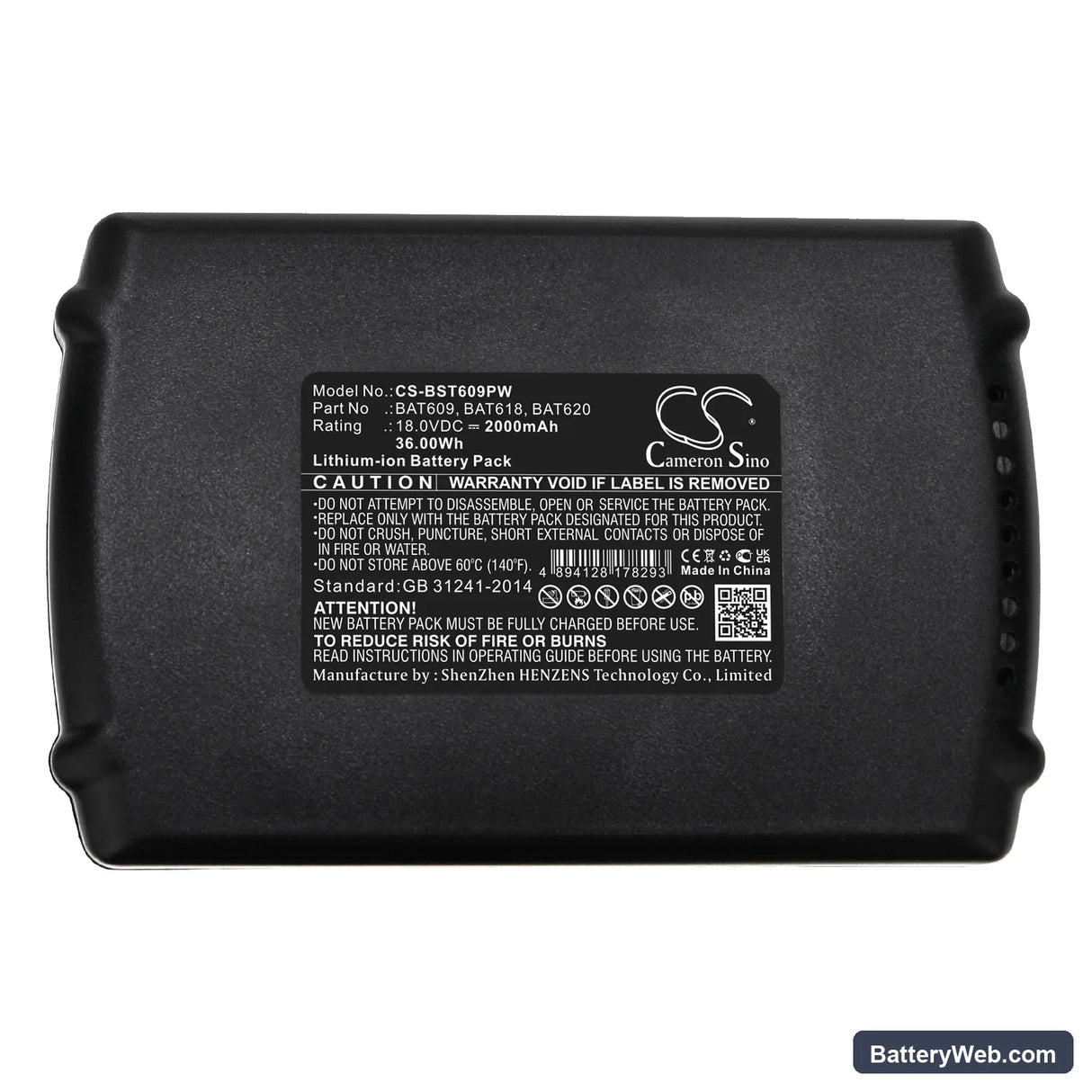 Bosch GWS 18 V-LI Replacement Battery, 18V, 2000mAh, Li-ion 5
