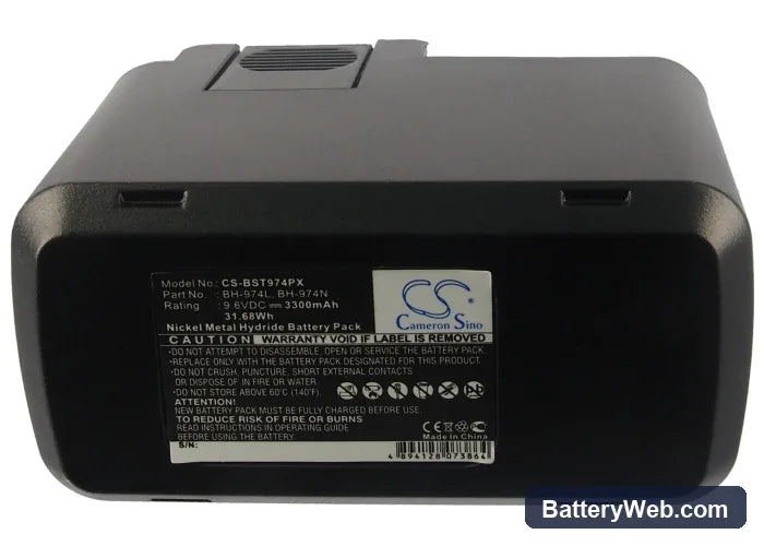 Bosch ABS 96 M-2 Replacement Battery, 9.6V, 3300mAh, Ni-MH 6