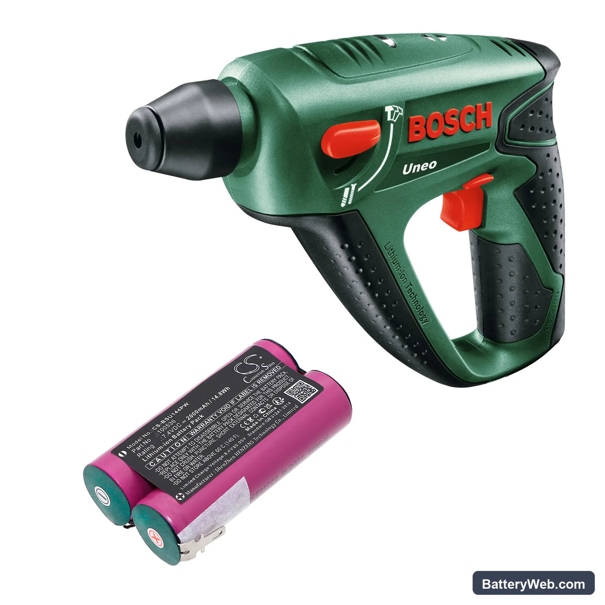 Bosch UNEO Replacement Battery, 7.4V, 2000mAh, Li-ion 6