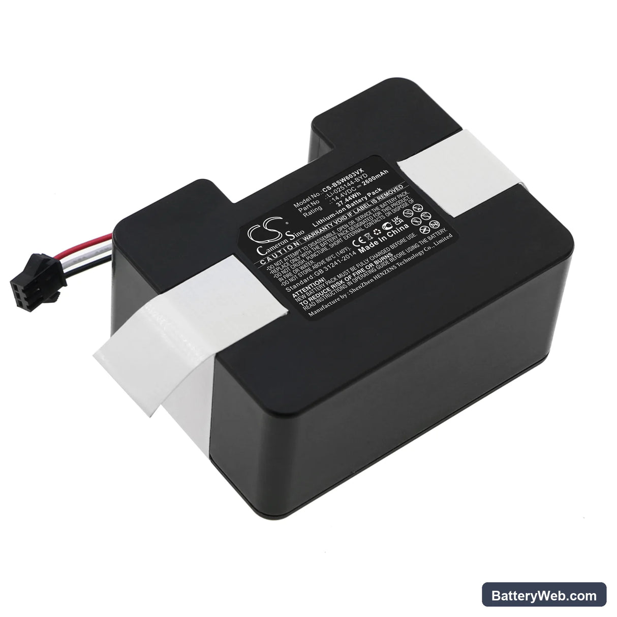 BobSweep SW603001 Replacement Battery, 14.4V, 2600mAh, Li-ion 1