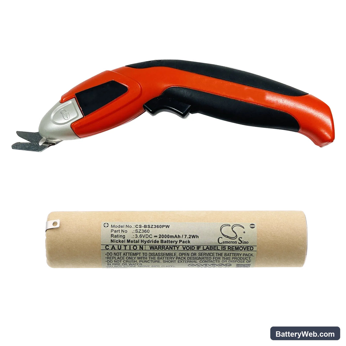 Black & Decker SZ360 Replacement Battery, 3.6V, 2000mAh, Ni-MH 4
