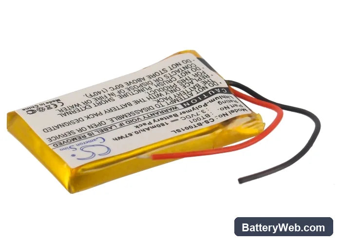JBL Replacement Battery, 3.7V, 180mAh, Li-Polymer 2