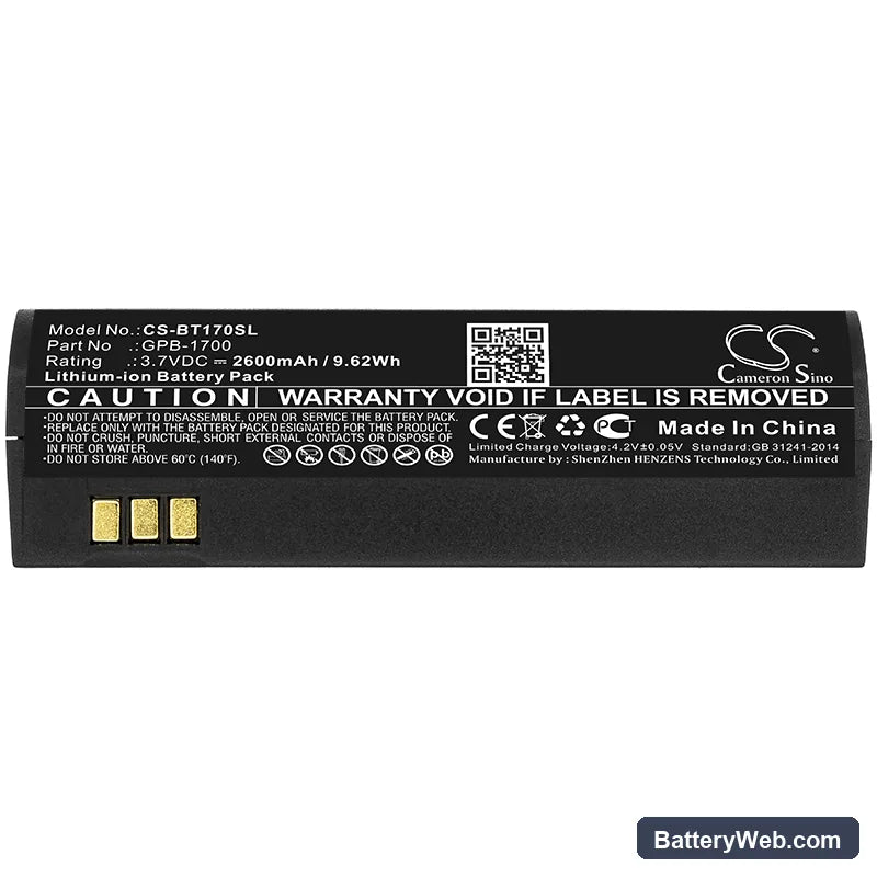Globalstar GSP-1700 Replacement Battery, 3.7V, 2600mAh, Li-ion 3