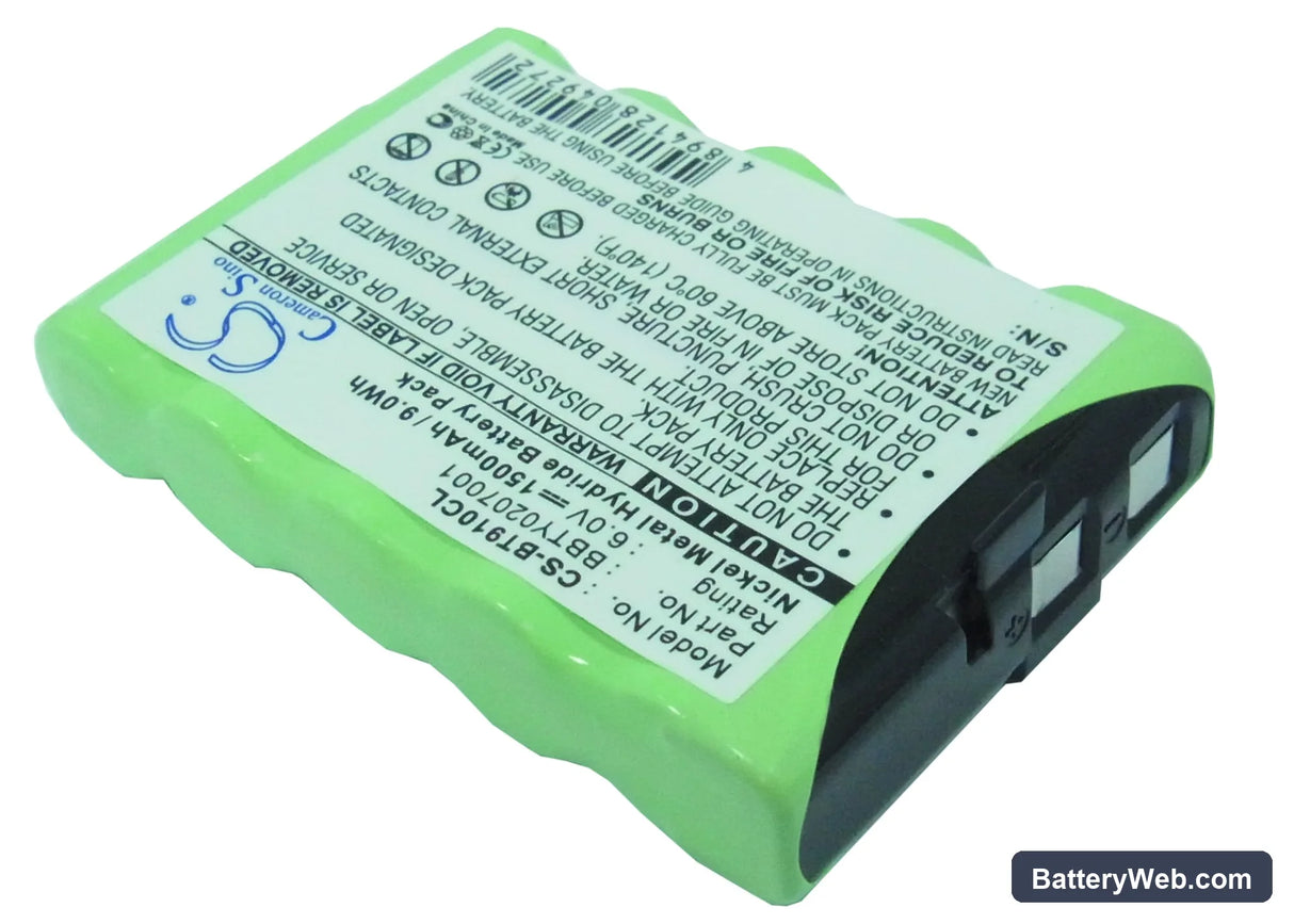 Panasonic PQKK-10093 Replacement Battery, 6V, 1500mAh, Ni-MH 2