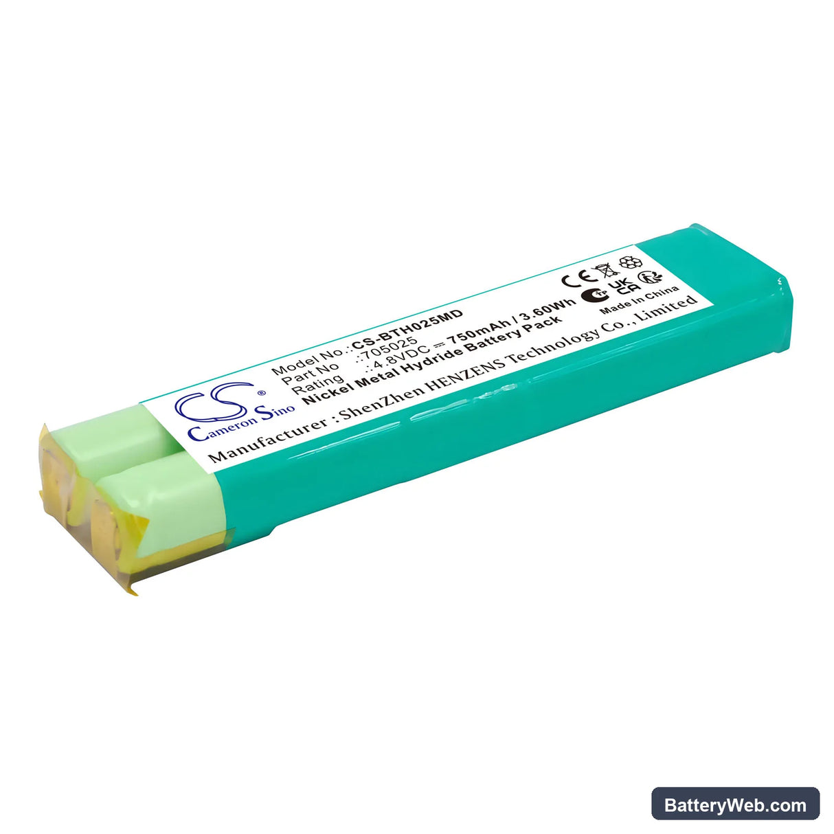MettlerToledo AutoRep E Replacement Battery, 4.8V, 750mAh, Ni-MH 1