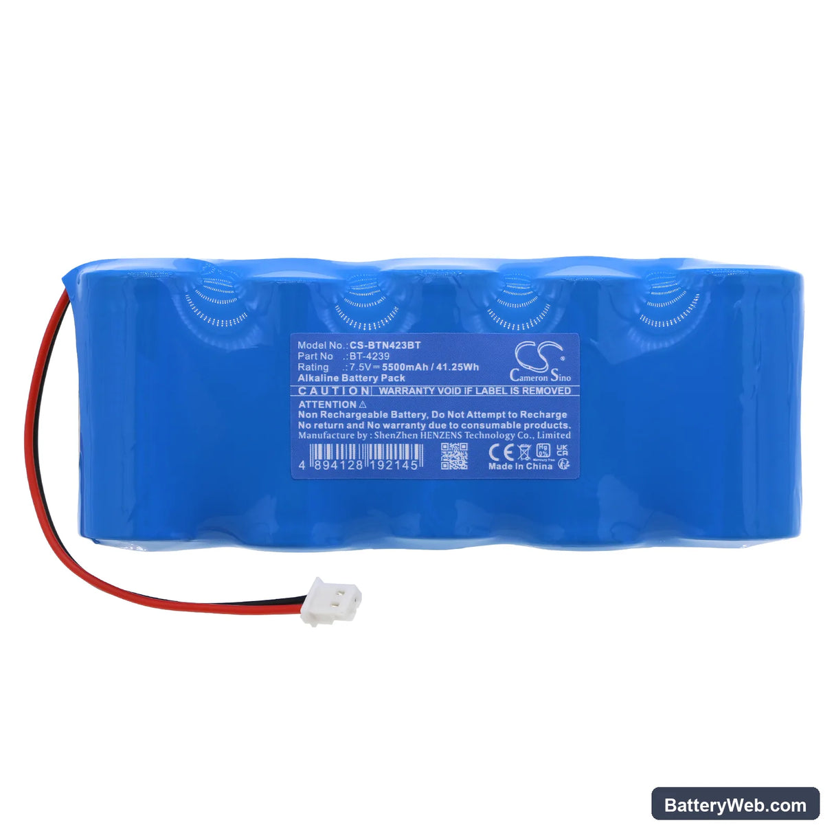 Bticino 4239 Replacement Battery, 7.5V, 5500mAh, Alkaline 3