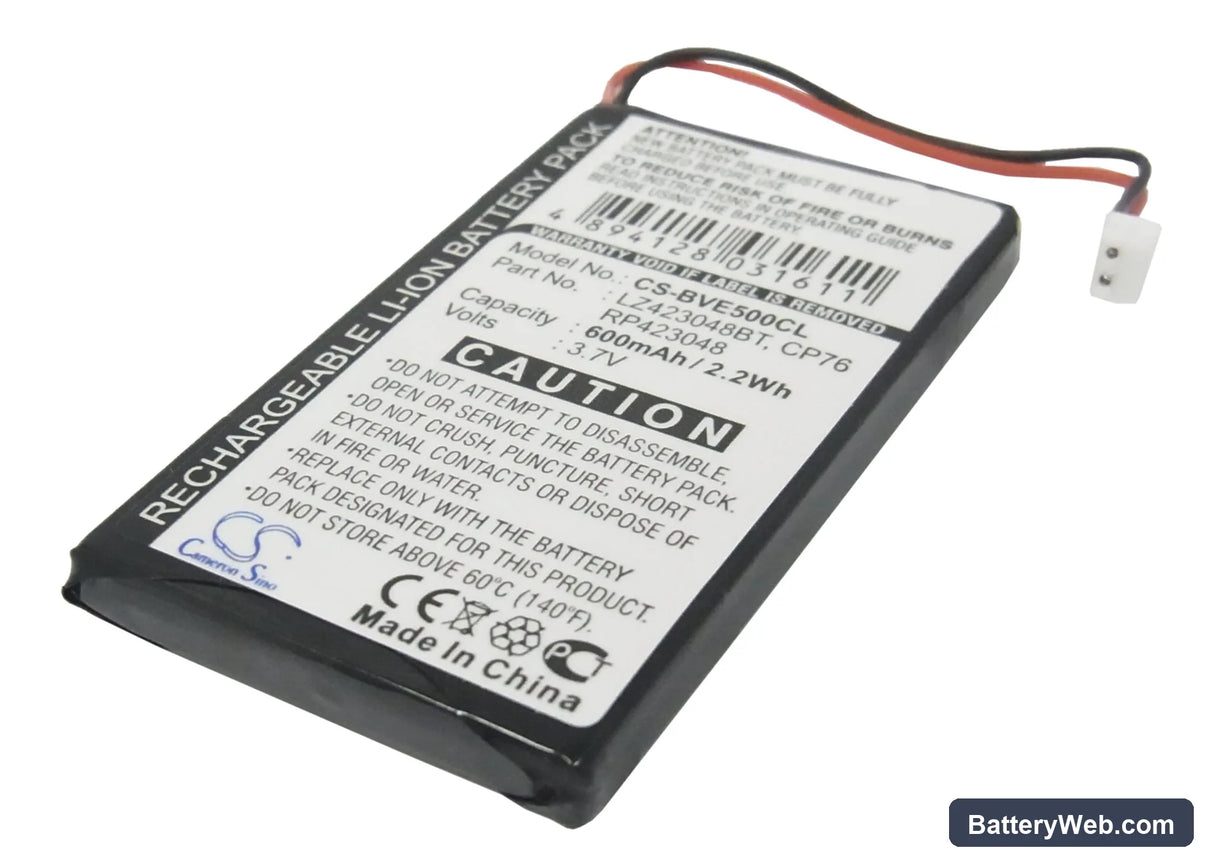 BTI Verve 500 Replacement Battery, 3.7V, 600mAh, Li-ion 1