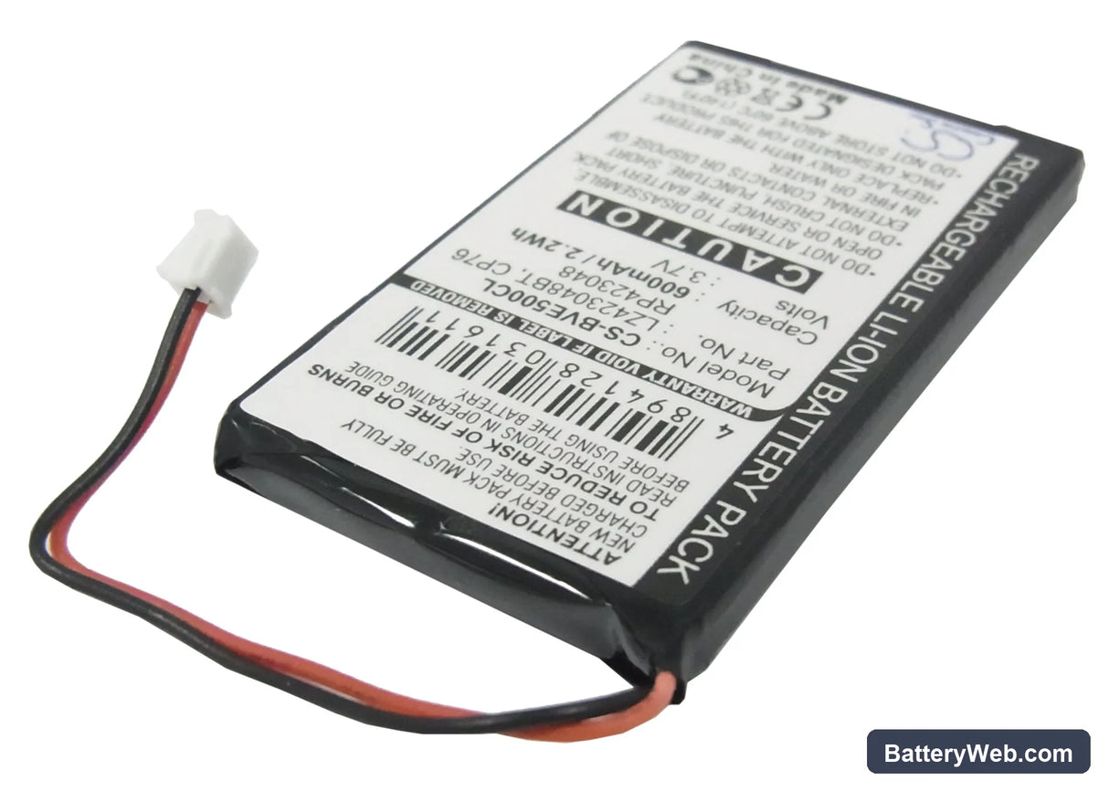 BTI Verve 500 Replacement Battery, 3.7V, 600mAh, Li-ion 2