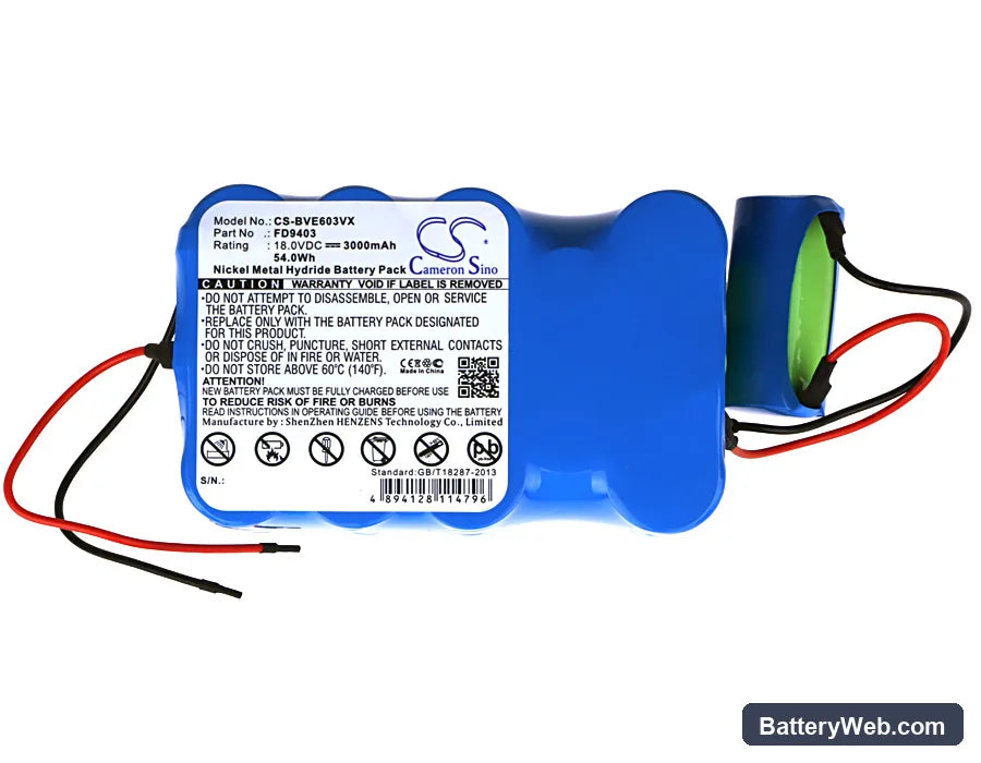 Bosch BBHMOVE6 Replacement Battery, 18V, 3000mAh, Ni-MH 5