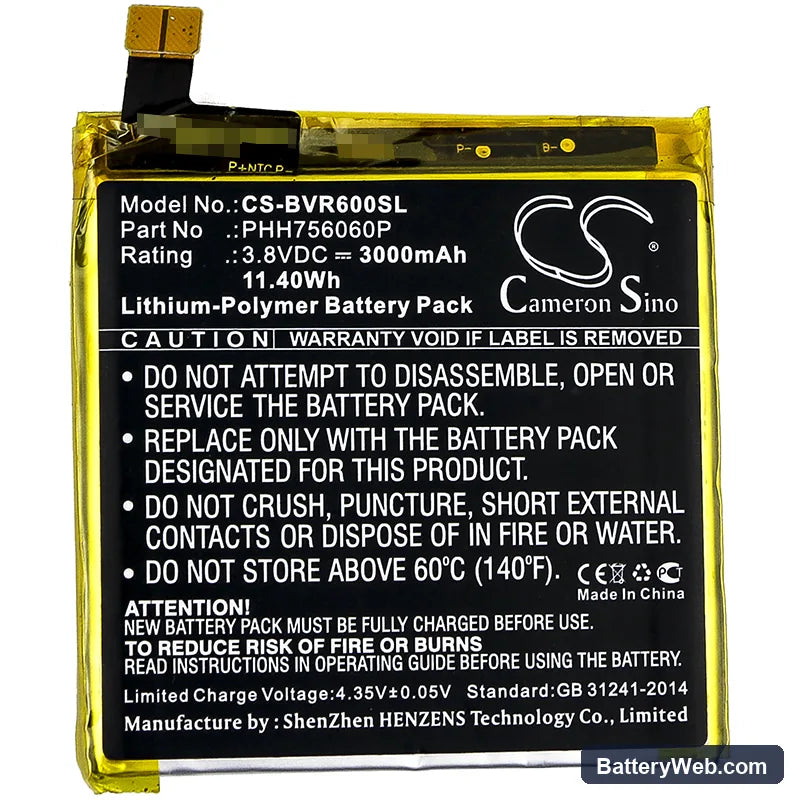 BlackView BV6000 Replacement Battery, 3.8V, 3000mAh, Li-Polymer 3