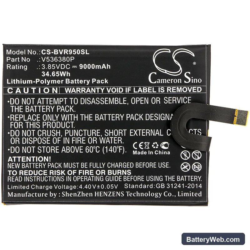 BlackView BV9500 Replacement Battery, 3.85V, 9000mAh, Li-Polymer 3