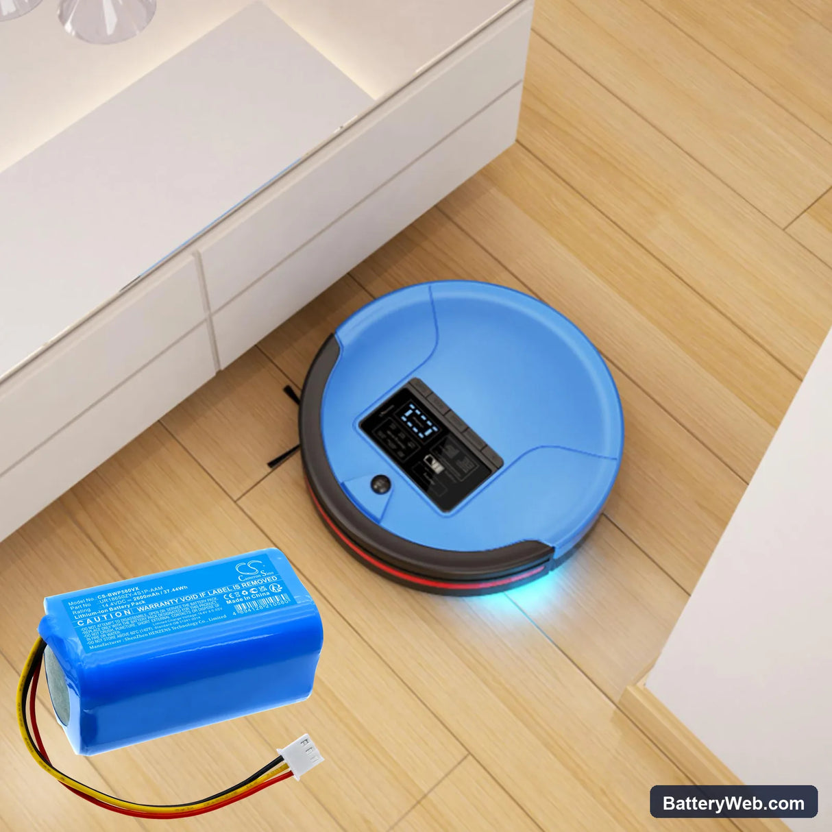 BobSweep WVP58021 Replacement Battery, 14.4V, 2600mAh, Li-ion 6