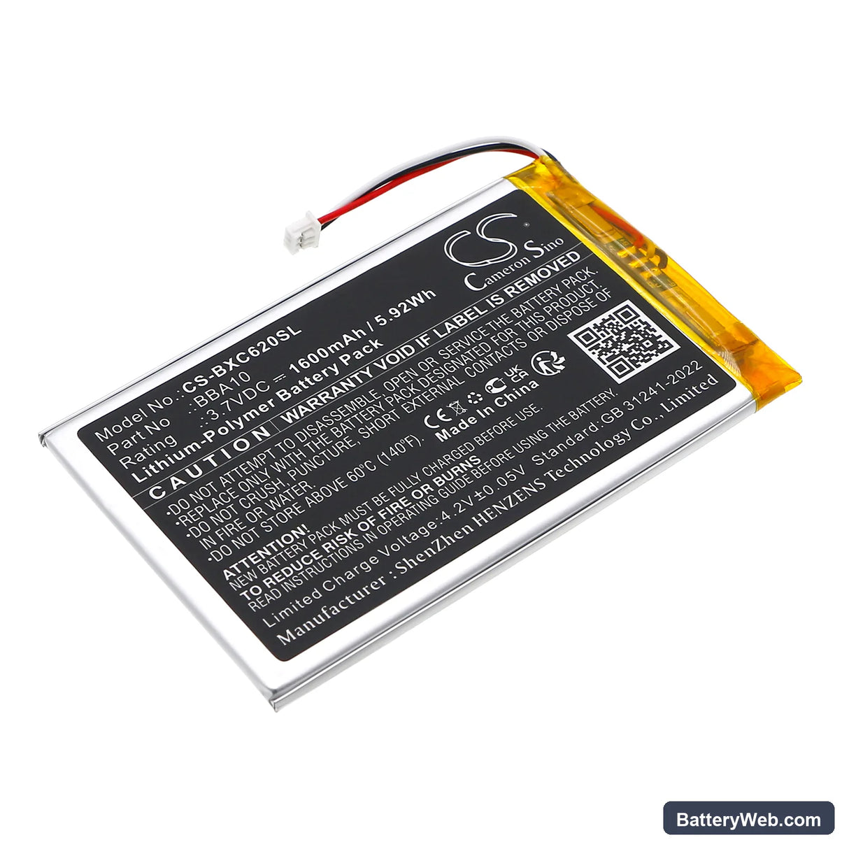 Onyx BOOX 60 Replacement Battery, 3.7V, 1600mAh, Li-Polymer 1