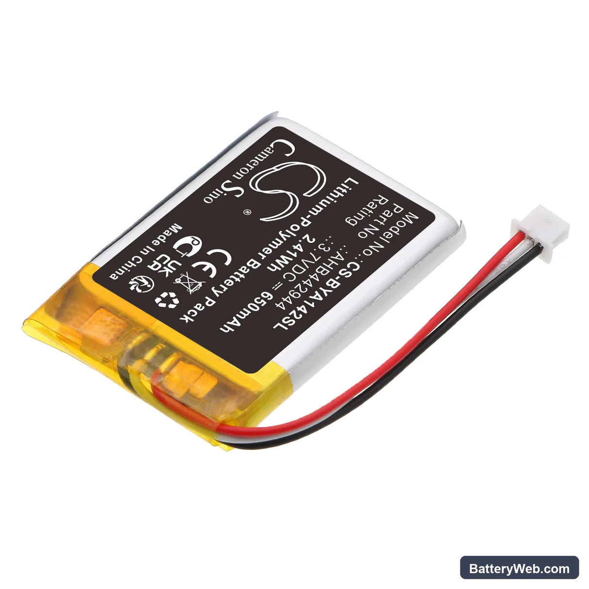 Babymoov A014204 Replacement Battery, 3.7V, 650mAh, Li-Polymer 2