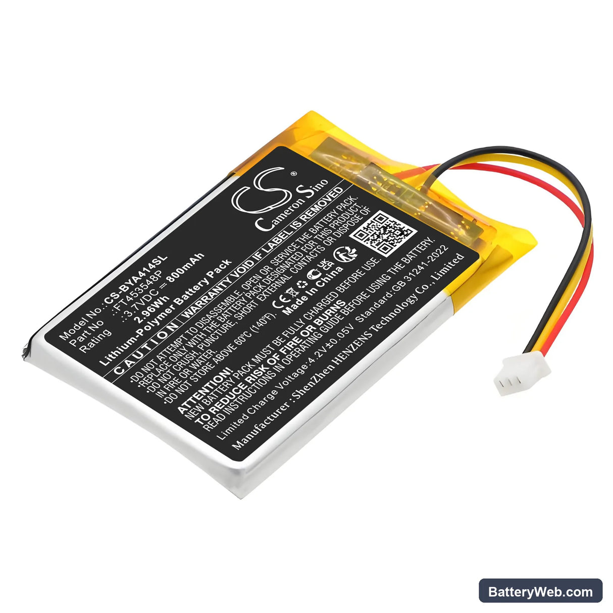 Babymoov A014414 Replacement Battery, 3.7V, 800mAh, Li-Polymer 1