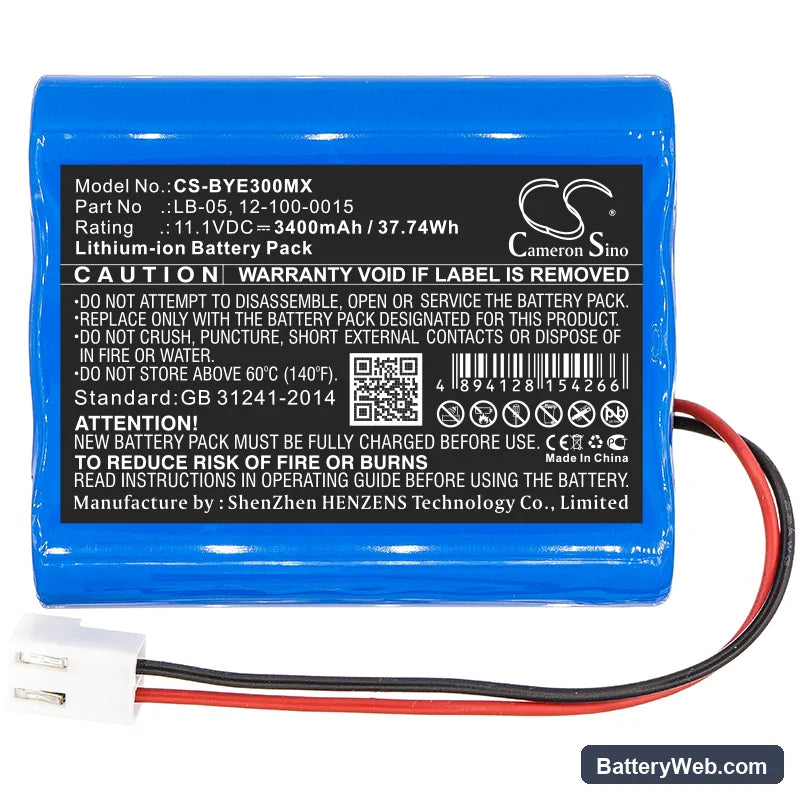 Biolight BLT-E30 Replacement Battery, 11.1V, 3400mAh, Li-ion 3
