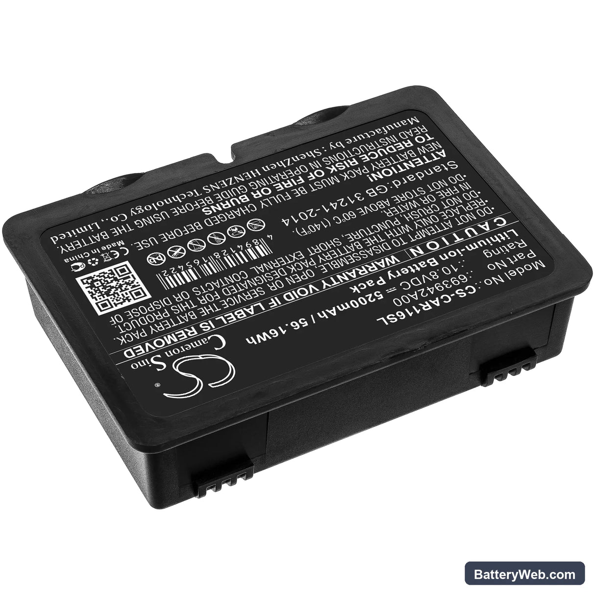 Chauvin Arnoux C.A 6116N Replacement Battery, 10.8V, 5200mAh, Li-ion 2