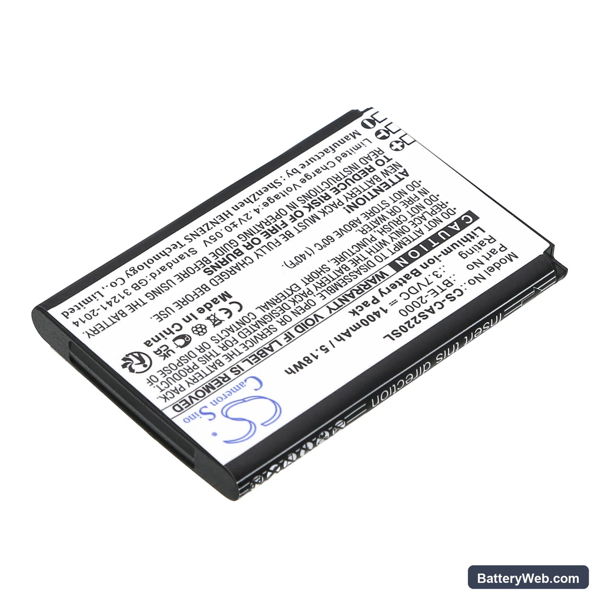 CAT S22 Replacement Battery, 3.7V, 1400mAh, Li-ion 2
