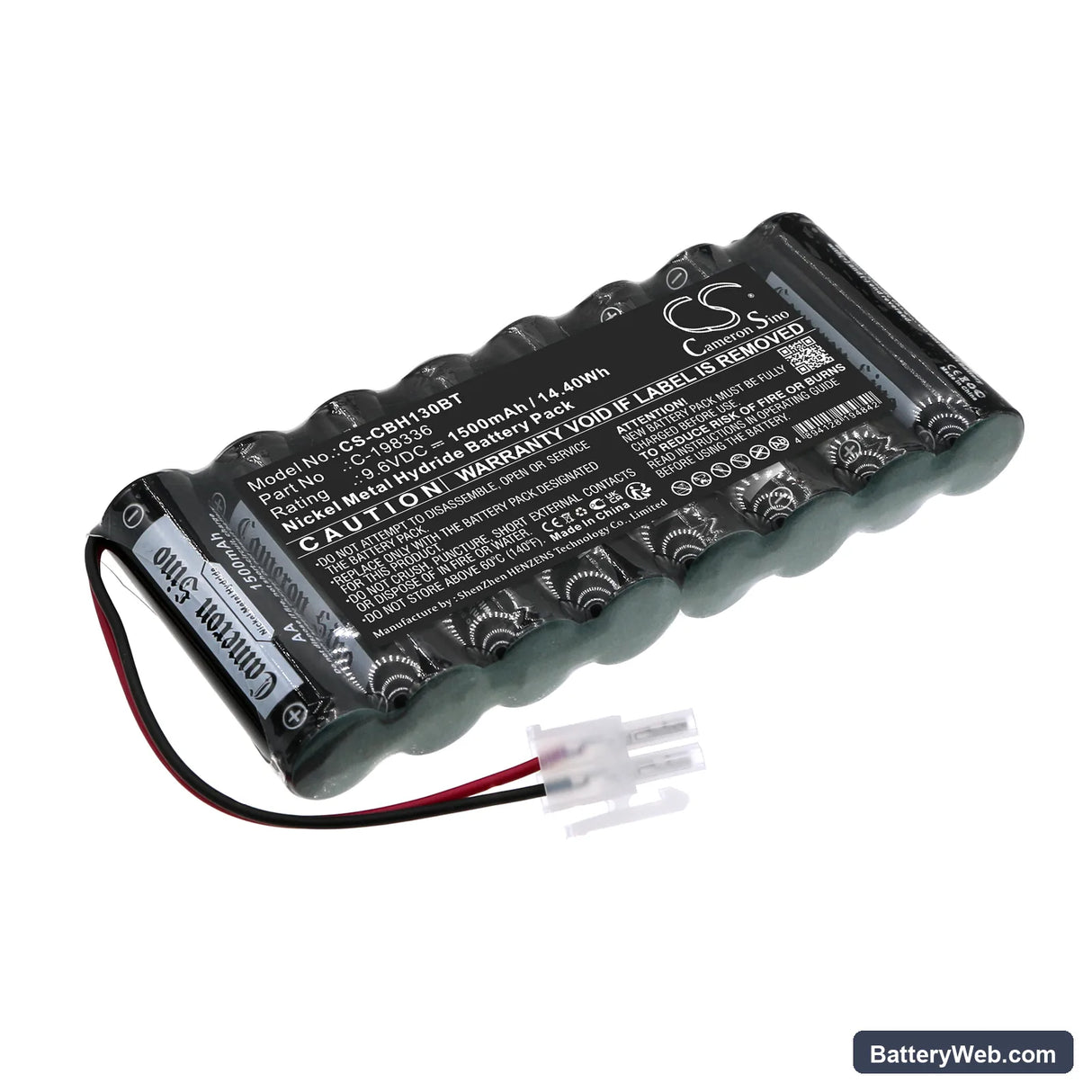 Cobham Alarm Replacement Battery, 9.6V, 1500mAh, Ni-MH 1