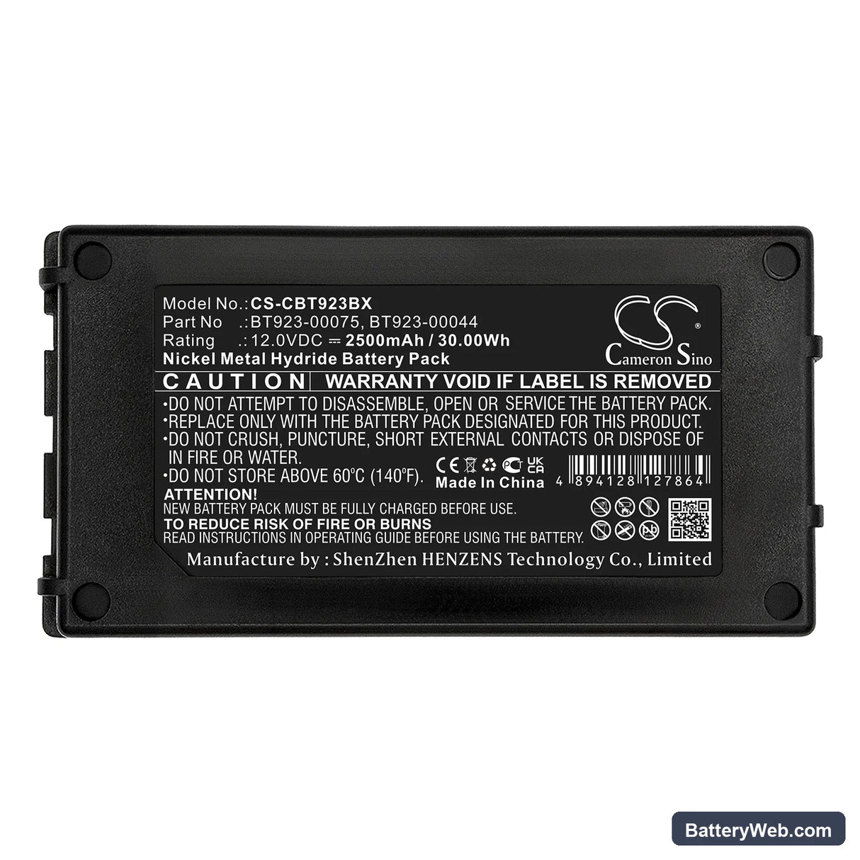 Laird Cattron Theimeg Easy Replacement Battery, 12V, 2500mAh, Ni-MH 3