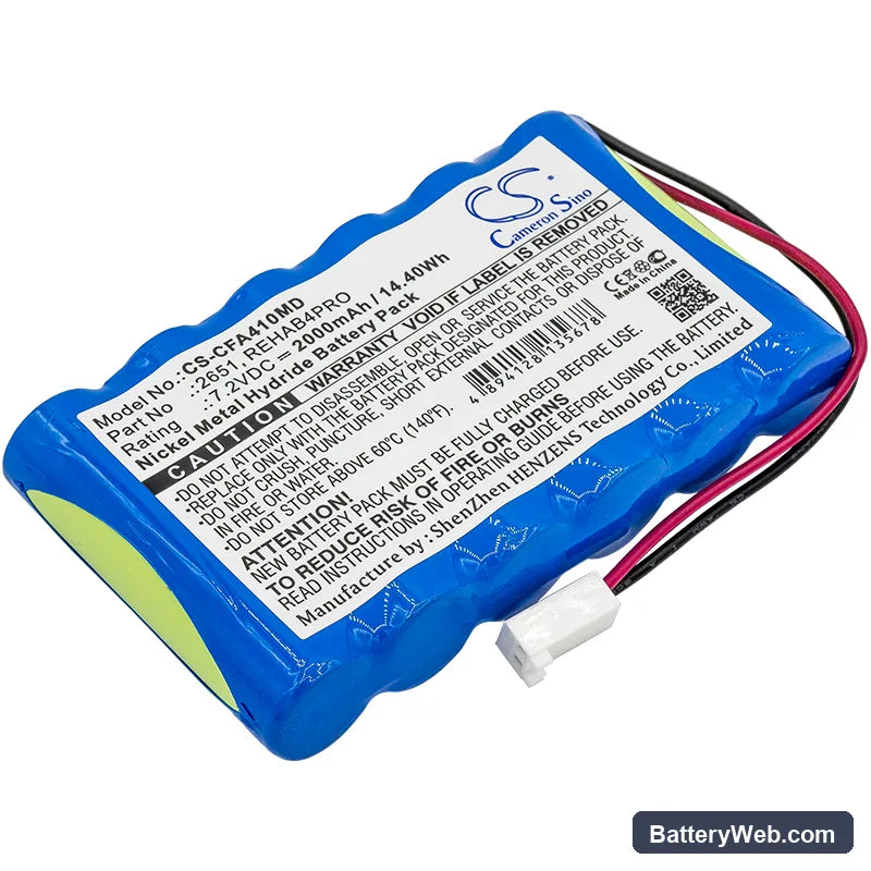 Cefar Myo 4 Replacement Battery, 7.2V, 2000mAh, Ni-MH 1