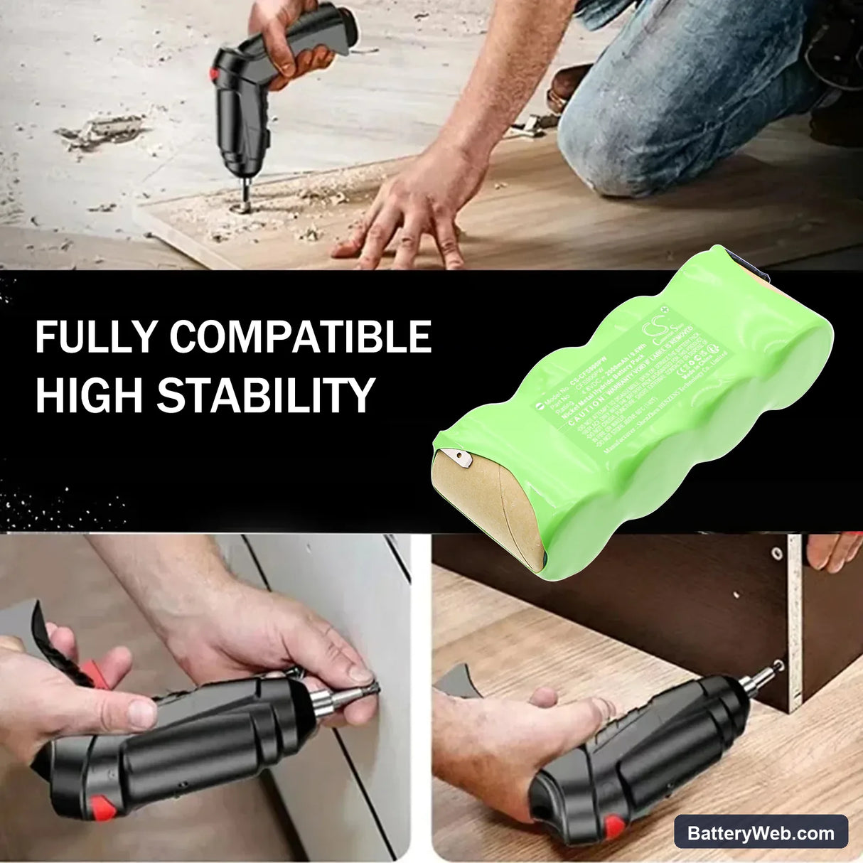 Craftsman 900.11458 cordless screw driver Replacement Battery, 4.8V, 2000mAh, Ni-MH 4