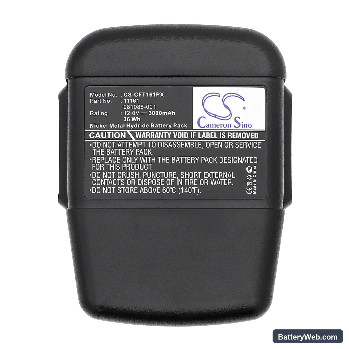 Craftsman 11061 Replacement Battery, 12V, 3000mAh, Ni-MH 5