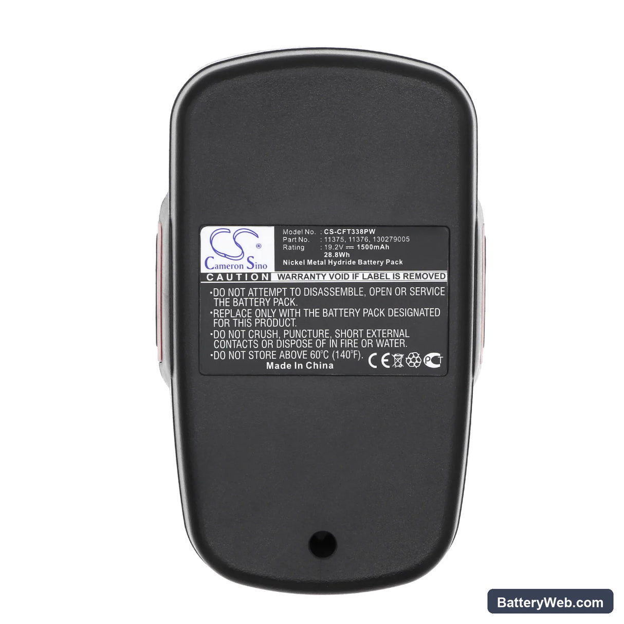 Craftsman 10126 Replacement Battery, 19.2V, 1500mAh, Ni-MH 5