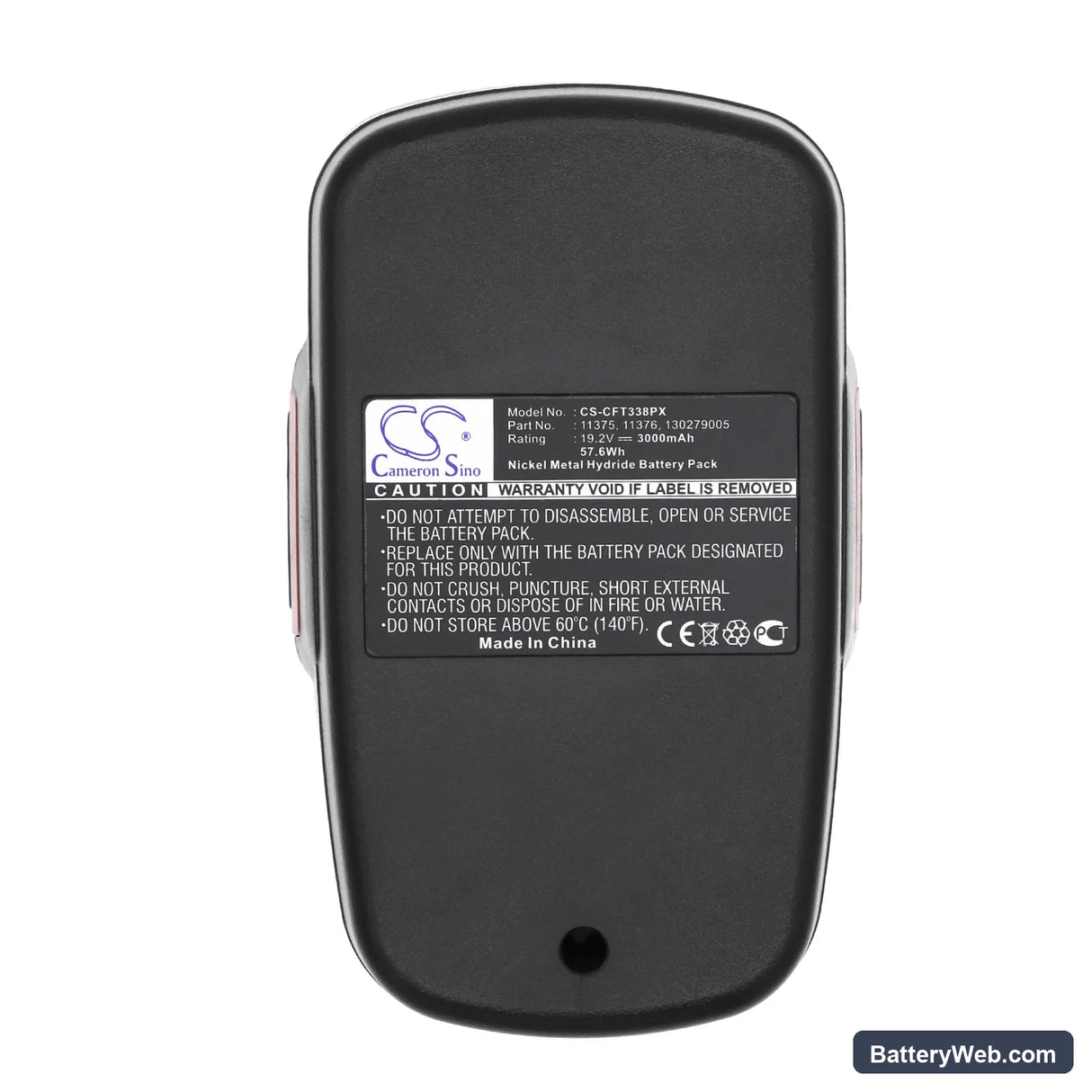 Craftsman 10126 Replacement Battery, 19.2V, 3000mAh, Ni-MH 5
