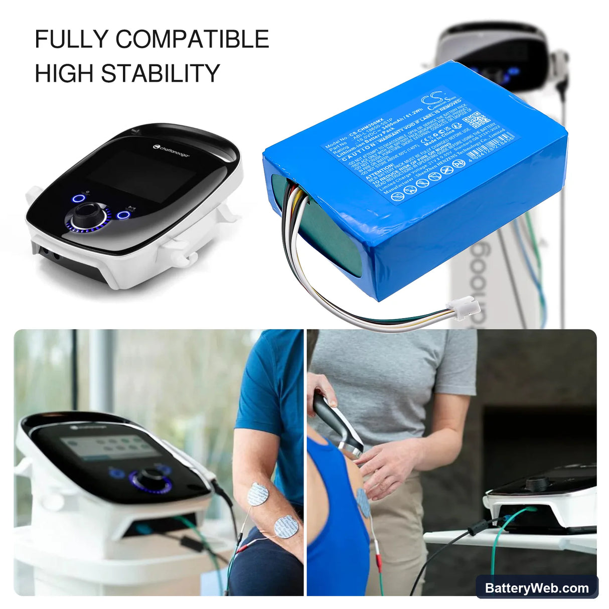 Chattanooga Intelect Legend 2 Ultrasound Replacement Battery, 18V, 3400mAh, Li-ion 6