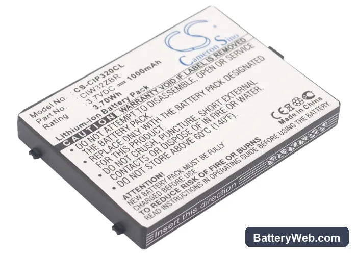 Cisco Linksys WIP300 Replacement Battery, 3.7V, 1000mAh, Li-ion 1